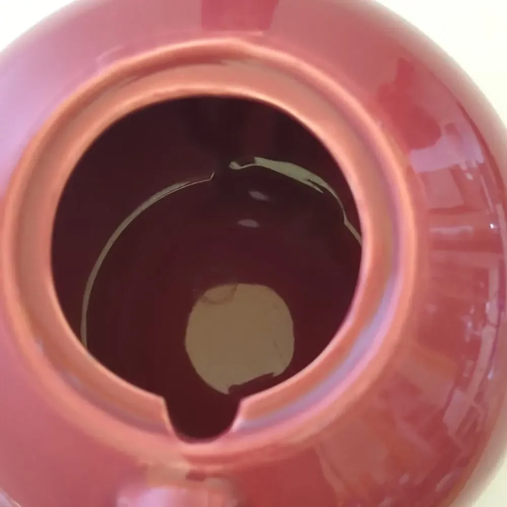 Vintage 1980s HiMARK Dark Mauve Rose Ceramic Teapot Taiwan With Lid